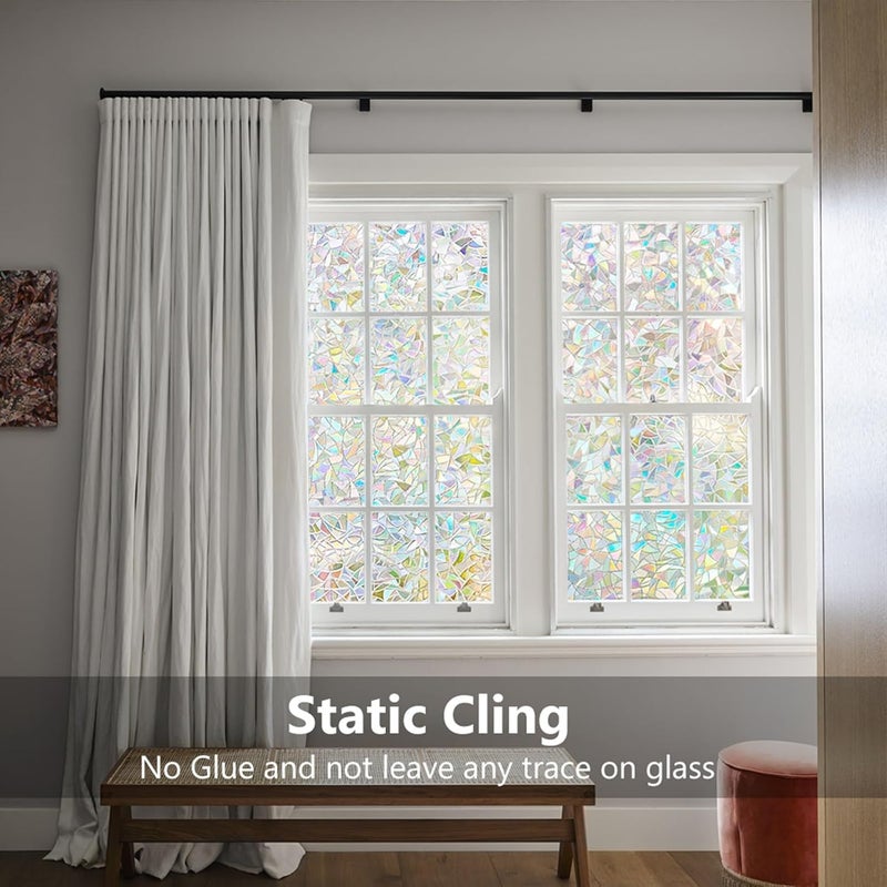 LEMON CLOUD Rainbow Window Film, 11.8 x 157.4 Inch, Static Cling, UV Protection 99% - Image 4